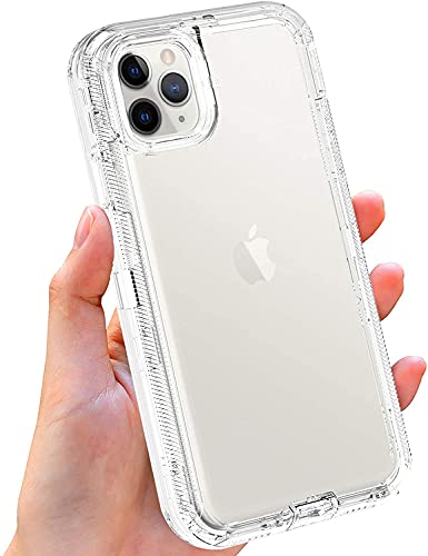 CELULARTE Funda Compatible iPhone 11 11 Pro 11 Pro MAX Uso Rudo Anti Shock 3 en 1 360 Cuerpo Completo (Transparente, iPhone 11)